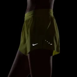 Nike Women's Swift Dri-FIT Mid-Rise 2.5" Brief-Lined Running Shorts (712 - Light Zitron/Reflective Silver) -TCRunning Shop AURORA HQ0638 712 PHSYM200 2000