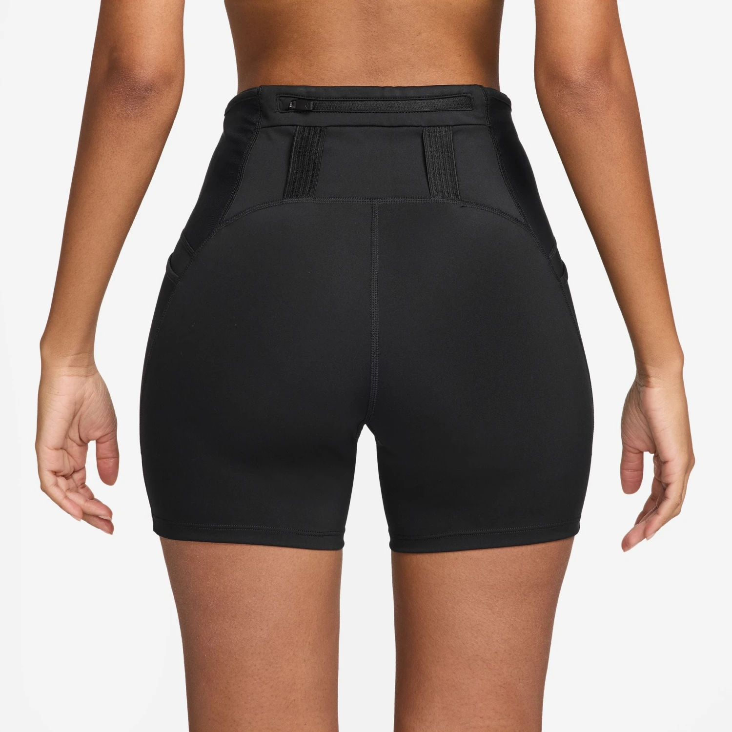 Nike Women's Dri-FIT High-Waisted 4" Tight Running Shorts (010 - Black/Black) 2 Nike Women's Dri-FIT High-Waisted 4" Tight Running Shorts (010 - Black/Black) - Image 2