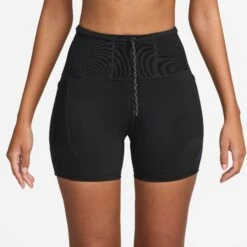 Nike Women's Dri-FIT High-Waisted 4" Tight Running Shorts (010 - Black/Black)