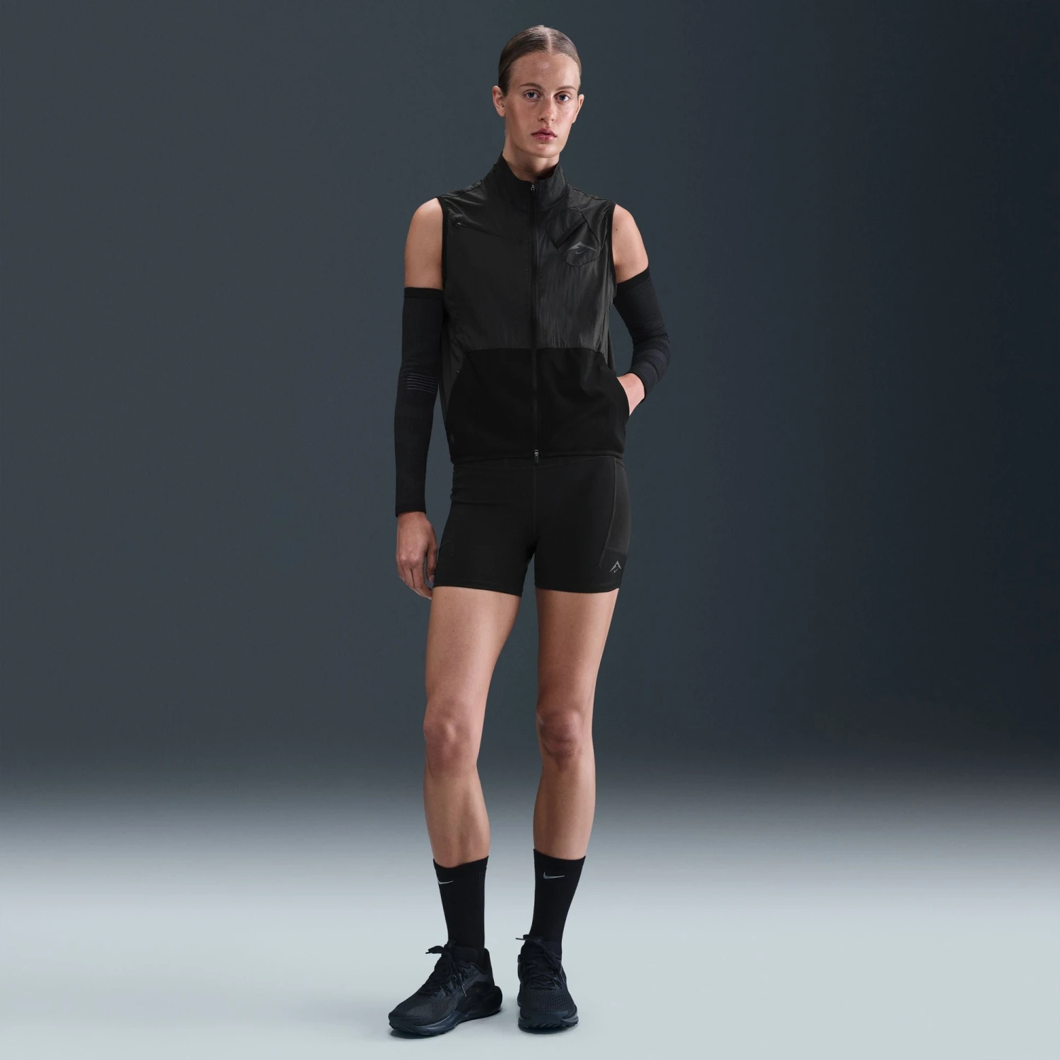 Nike Women's Dri-FIT High-Waisted 4" Tight Running Shorts (010 - Black/Black) 9 Nike Women's Dri-FIT High-Waisted 4" Tight Running Shorts (010 - Black/Black) - Image 9