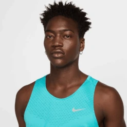 Nike Men's Stride Dri-FIT ADV Running Tank Top (345 - Dusty Cactus/Reflective Silver) -TCRunning Shop AURORA HV5210 345 PHSYM001 2000