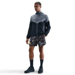 Nike Men's Dri-FIT 7" Brief-Lined Printed Running Shorts (010 - Black/White/Reflective Silver) -TCRunning Shop AURORA IH4512 010 PHSFM001 2000