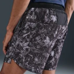 Nike Men's Dri-FIT 7" Brief-Lined Printed Running Shorts (010 - Black/White/Reflective Silver) -TCRunning Shop AURORA IH4512 010 PHSYMG02 2000