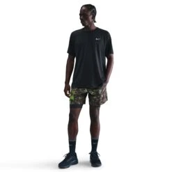 Nike Men's Dri-FIT 7" Brief-Lined Printed Running Shorts (012 - Black/White/Forest Green/Reflective Silver) -TCRunning Shop AURORA IH4512 012 PHSFM001 2000