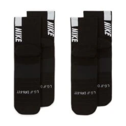 Nike Unisex Multiplier Running Ankle Socks (2 Pair) (010 - Black/White) 8 Nike Unisex Multiplier Running Ankle Socks (2 Pair) (010 - Black/White) -TCRunning Shop AURORA SX7556 010 PHCYD002 2000