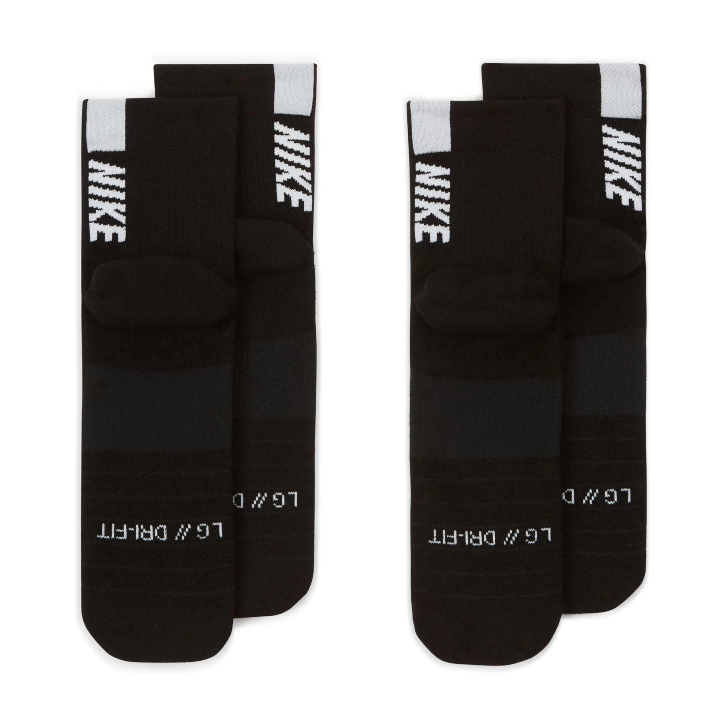 Nike Unisex Multiplier Running Ankle Socks (2 Pair) (010 - Black/White) 4 Nike Unisex Multiplier Running Ankle Socks (2 Pair) (010 - Black/White) - Image 4