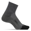 Feetures Merino 10 Cushion Quarter Socks - Gray