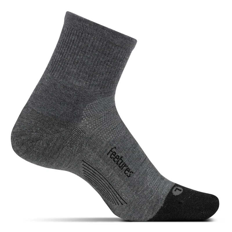Feetures Merino 10 Cushion Quarter Socks - Gray 1 Feetures Merino 10 Cushion Quarter Socks - Gray