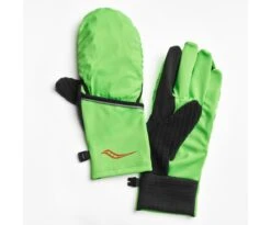 Saucony Fortify Vizi Convertible Running Gloves - Vizi Slime