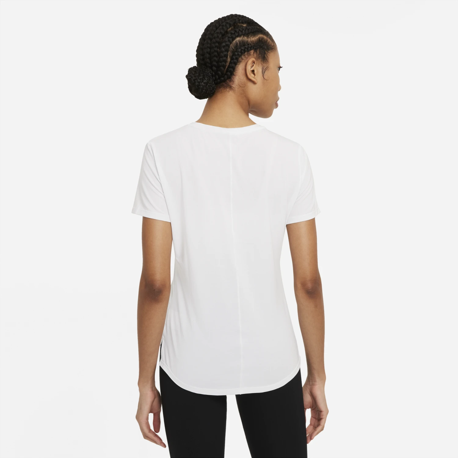 Nike Women's DRI-FIT UV One Luxe Standard-Fit Short-Sleeve Top (100 - White/Reflective Silver) 2 Nike Women's DRI-FIT UV One Luxe Standard-Fit Short-Sleeve Top (100 - White/Reflective Silver) - Image 2