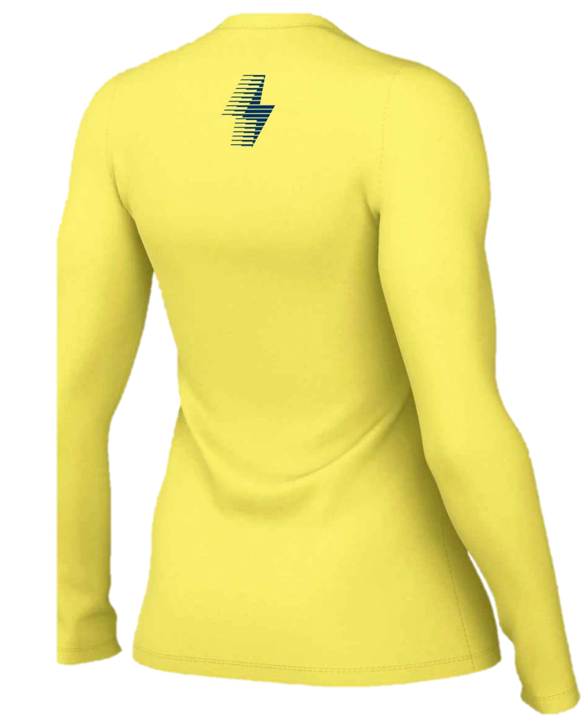 Nike Women's Legend Long Sleeve Tee - Yellow Strike/Navy 2 Nike Women's Legend Long Sleeve Tee - Yellow Strike/Navy - Image 2