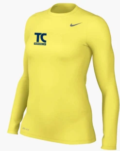 Nike Women's Legend Long Sleeve Tee - Yellow Strike/Navy