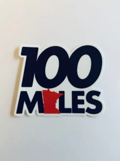 Minnesota 100 Miles Achievement Sticker | Weather-Resistant Vinyl Decal