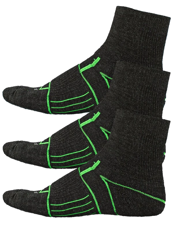 Unisex ISW Isolwool Trail Cuff 3-pair Pack (Charcoal) 1 Unisex ISW Isolwool Trail Cuff 3-pair Pack (Charcoal)