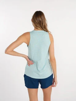 Women's Moisture-Wicking Activewear Tank - NOLA 2.0 Joyful Blue Heather -TCRunning Shop IMG 1865