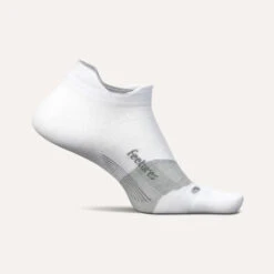 Feetures Elite Ultra Light Cushion No Show Tab Performance Socks - White