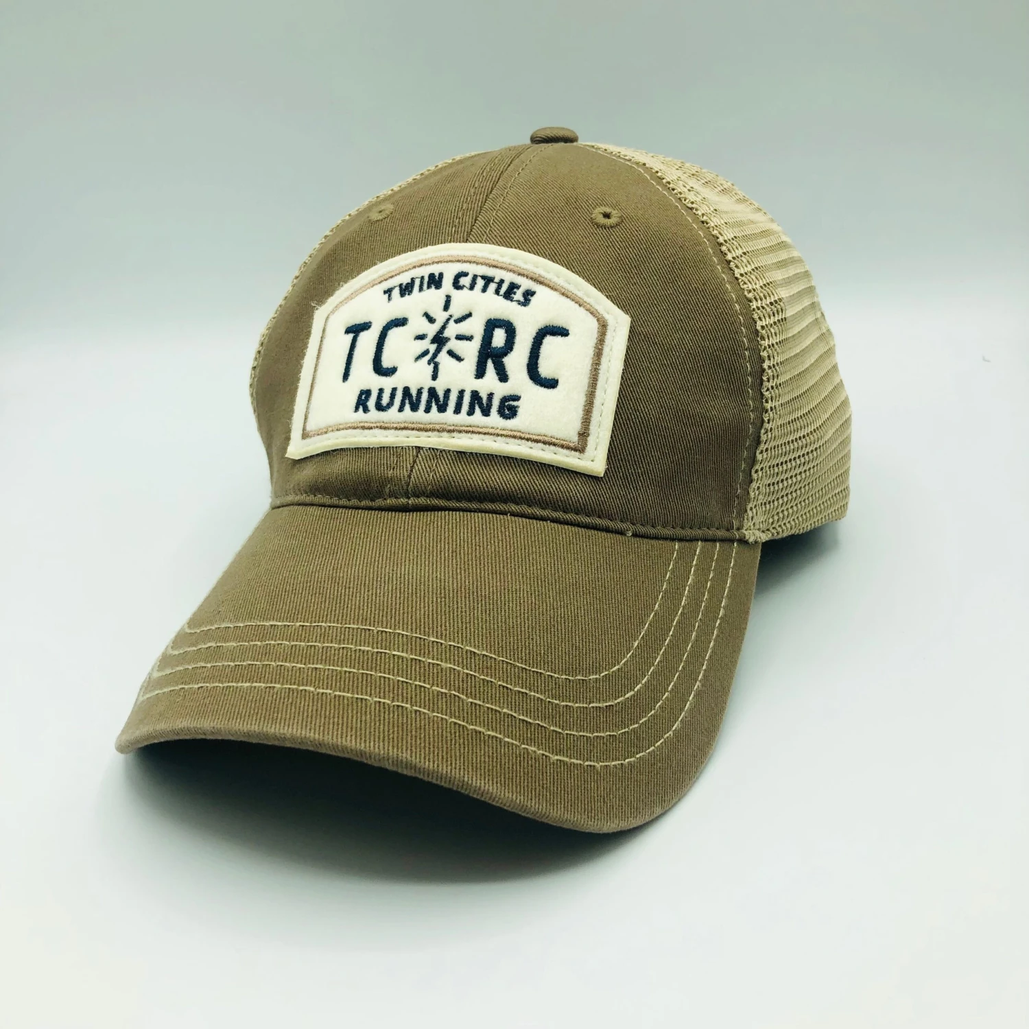 TCRC "Felt Patch" Trucker Hat - Driftwood/Khaki Performance Cap 1 TCRC "Felt Patch" Trucker Hat - Driftwood/Khaki Performance Cap