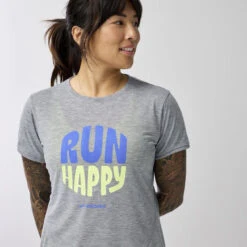 BROOKS Women's Distance Short Sleeve 3.0 (012 - Htr Ash/Run Happy) -TCRunning Shop Image199 1860141c 14d2 4584 af9d c8c863a715c3