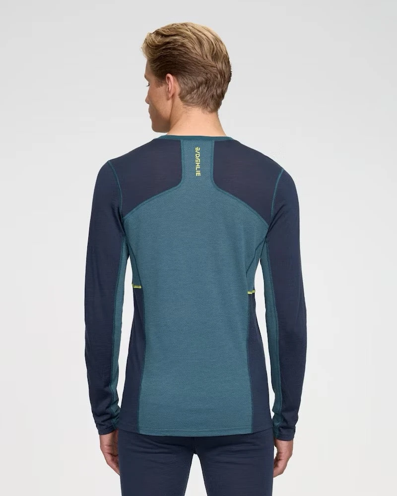 Men's Performance Merino Wool Long Sleeve Training Shirt - Teal 4 Men's Performance Merino Wool Long Sleeve Training Shirt - Teal - Image 4