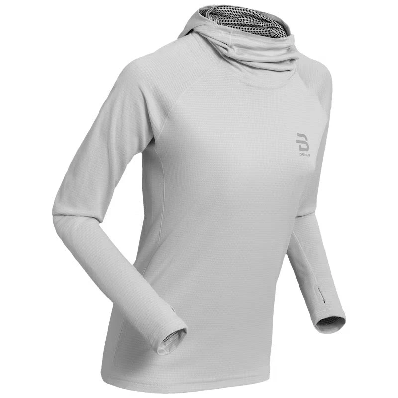 Women's Run 365 Long Sleeve Performance Running Hoodie - Quiet Grey 1 Women's Run 365 Long Sleeve Performance Running Hoodie - Quiet Grey
