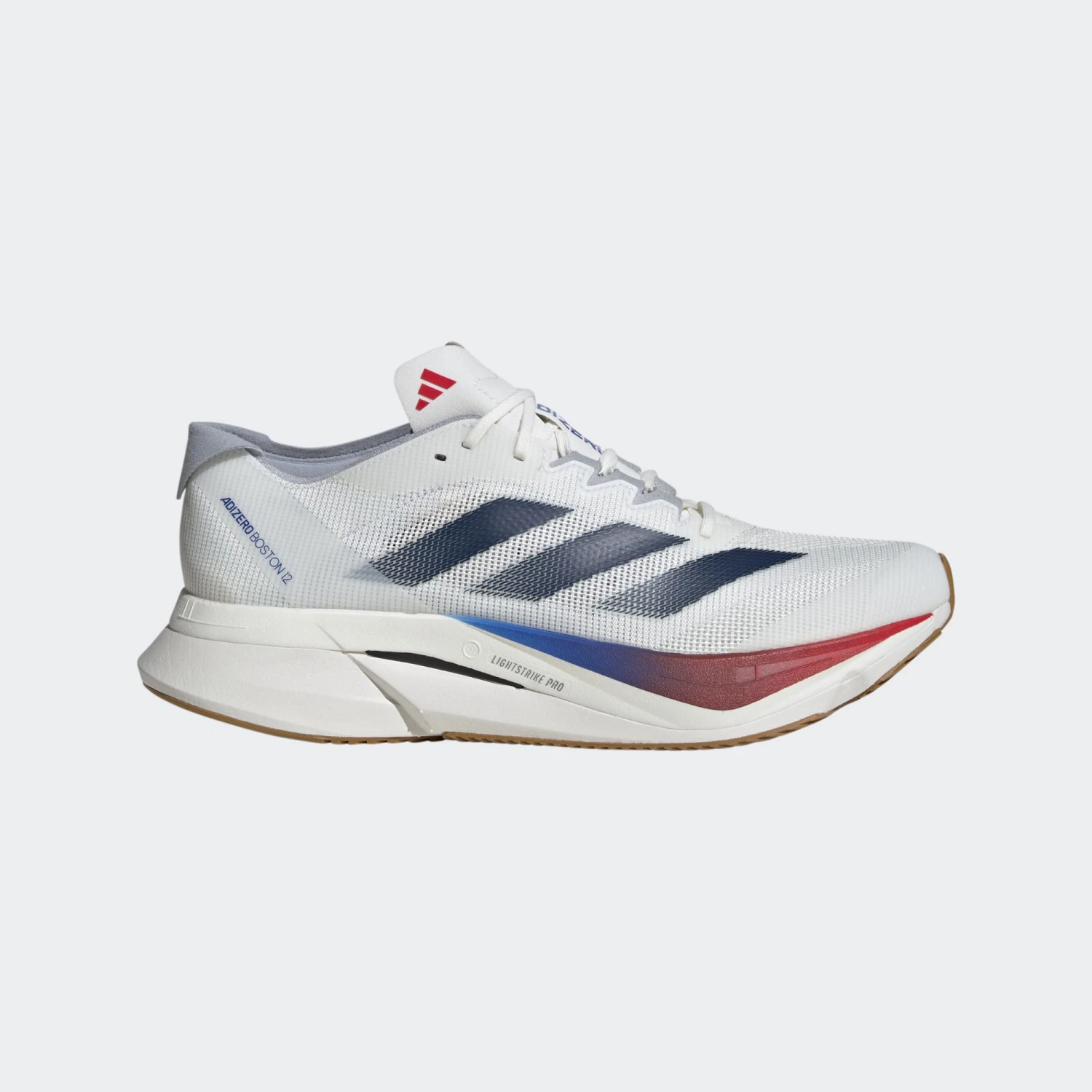 ADIDAS Men’s Adizero Boston 12 (Core White/Dark Blue/Pure Ruby) 1 ADIDAS Men’s Adizero Boston 12 (Core White/Dark Blue/Pure Ruby)