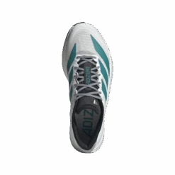 ADIDAS Men’s Adizero Boston 13 (Cloud White/Pure Teal/Grey) -TCRunning Shop JR4791 3 FOOTWEAR Photography TopPortraitView transparent