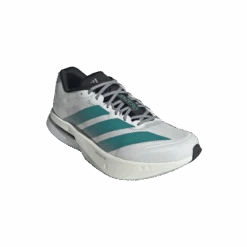 ADIDAS Men’s Adizero Boston 13 (Cloud White/Pure Teal/Grey) -TCRunning Shop JR4791 6 FOOTWEAR Photography FrontLateralTopView transparent