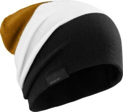 Salomon Flatspin Reversible Beanie - Black/White/Bronze Brown