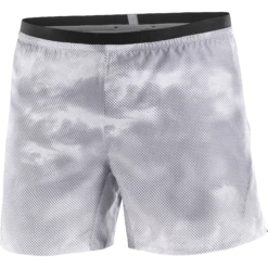 Salomon Men's Cross 5" AOP Short (White/Grey/Violet)