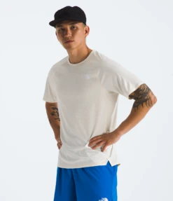 The North Face Men's Sunriser Short Sleeve (White Dune) 7 The North Face Men's Sunriser Short Sleeve (White Dune) -TCRunning Shop NF0A8BBPQLI MODEL34
