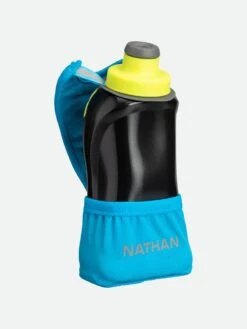 Nathan QuickSqueeze Lite 12oz Handheld Running Water Bottle - Finish Lime/Blue Me Away