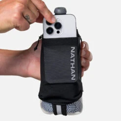 Nathan SpeedDraw 2 Insulated Flask 18oz (Black/Reflective Silver) -TCRunning Shop NS70760 00010 SpeedDraw2 18ozInsulFlask onBody 4 1000x f3796ae9 bd5e 4edb 9df8 f4dba6c98a37