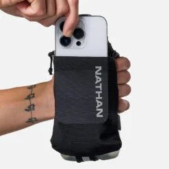 Nathan SpeedDraw 2 Handheld Flask 18oz (Black/Reflective Silver) -TCRunning Shop NS70840 00010 SpeedDraw2 18ozFlask onBody 4 1000x 2f6e3e42 ff59 427f af39 7b4c4f9b3aaa