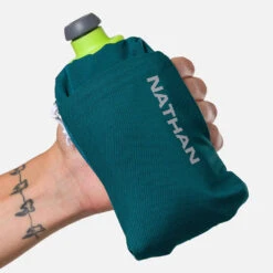 Nathan SpeedDraw 2 Flask 12oz Handheld Hydration - Deep Teal -TCRunning Shop NS70860 60460 SpeedDraw2 12ozFlask onBody 1 1000x 5f8e277c 1a9d 4399 9c23 1384498ab18a