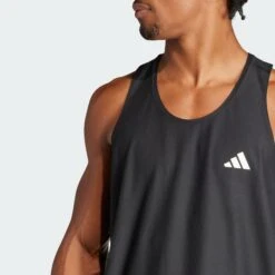 ADIDAS Men's OTR Base Tank (Black) -TCRunning Shop Own The Run Tank Top Black IN1499 41 detail