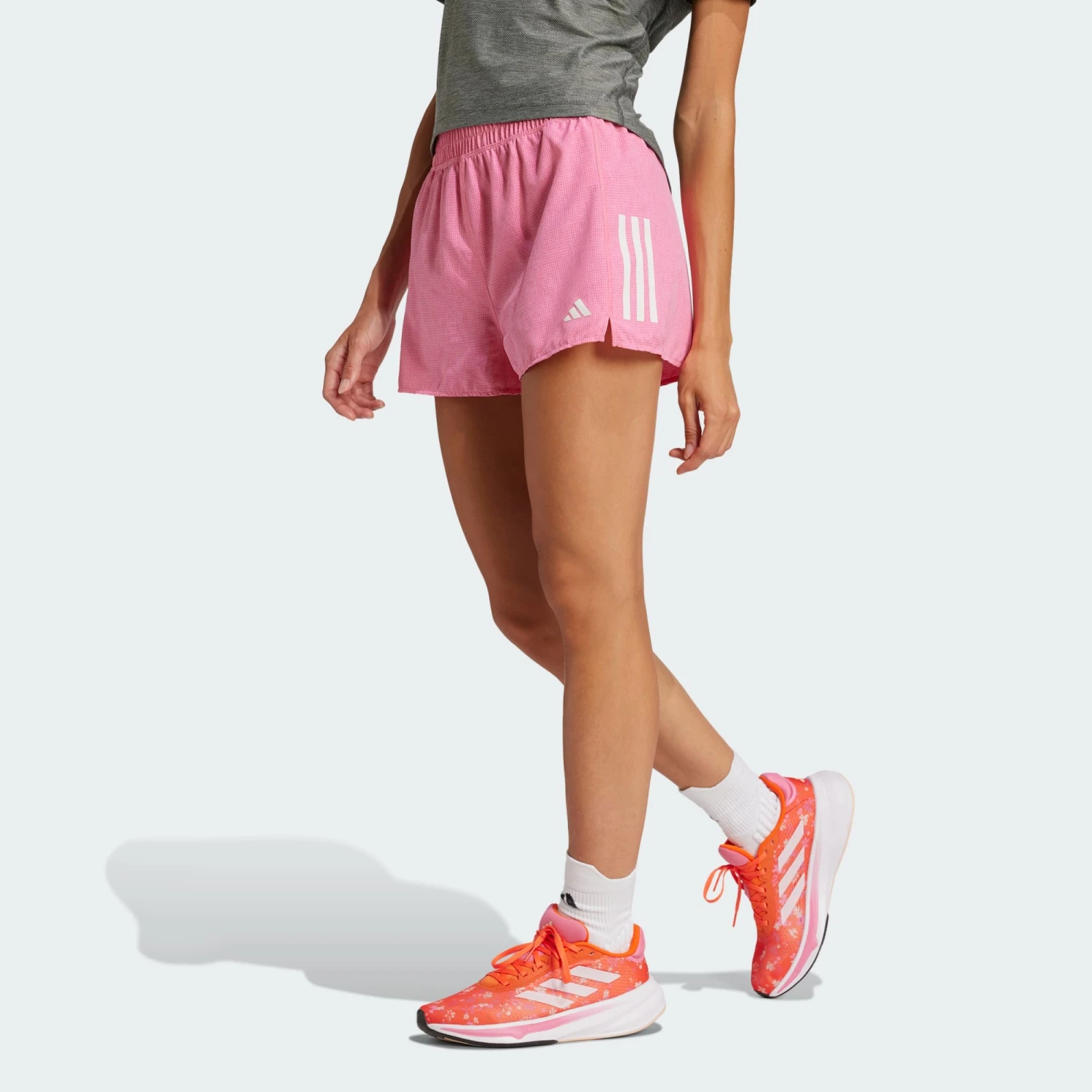 Adidas Women's OTR Base Running Shorts - Pink Fusion/White Melange 1 Adidas Women's OTR Base Running Shorts - Pink Fusion/White Melange