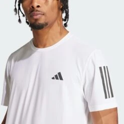 ADIDAS Men's Own the Run (OTR) Base Tee - White 9 ADIDAS Men's Own the Run (OTR) Base Tee - White -TCRunning Shop Own the Run Tee White IK7436 42 detail