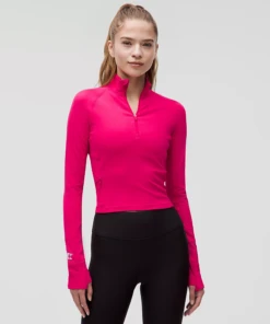 Lululemon Women's It's Rulu Run Cropped Half Zip (Passionate)