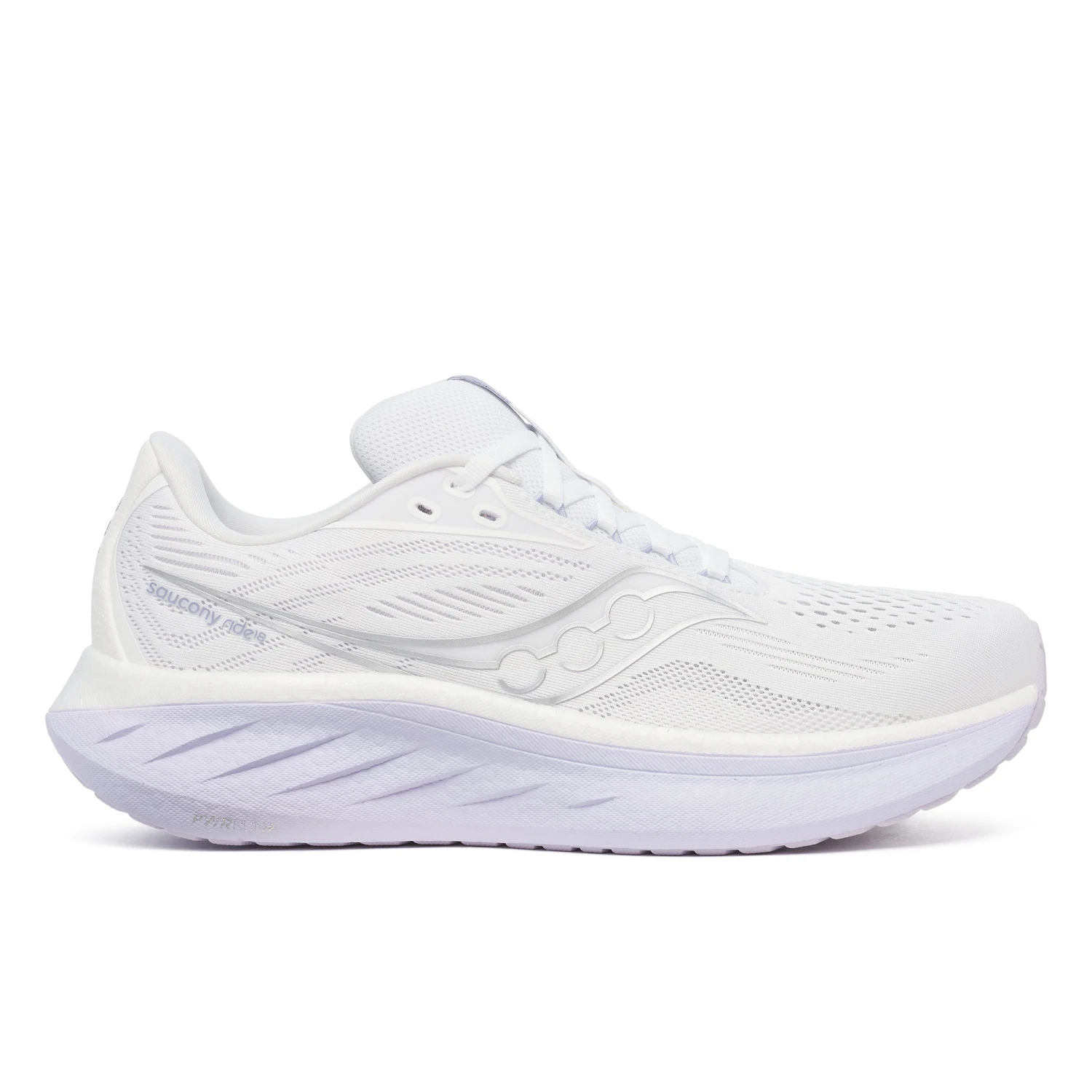 Saucony Women's Ride 18 WIDE (245 - White/Thistle) 1 Saucony Women's Ride 18 WIDE (245 - White/Thistle)