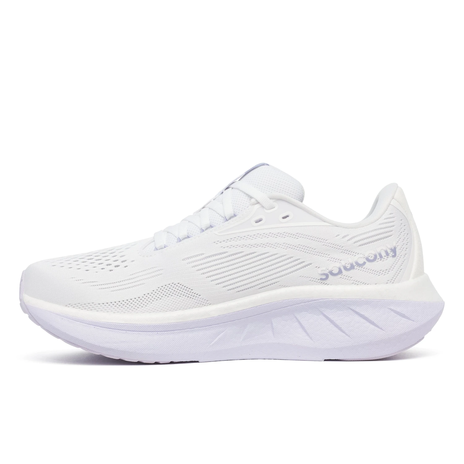 Saucony Women's Ride 18 WIDE (245 - White/Thistle) 2 Saucony Women's Ride 18 WIDE (245 - White/Thistle) - Image 2