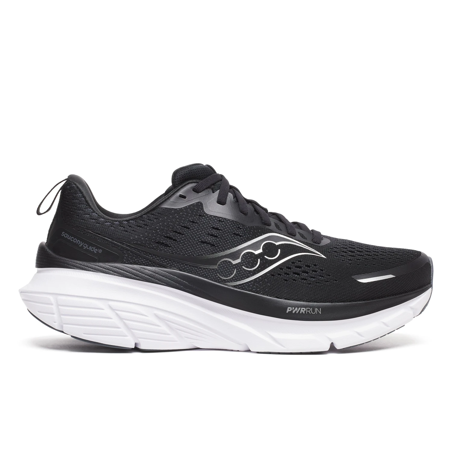 Saucony Men's Guide 18 WIDE (100 - Black/White) 1 Saucony Men's Guide 18 WIDE (100 - Black/White)