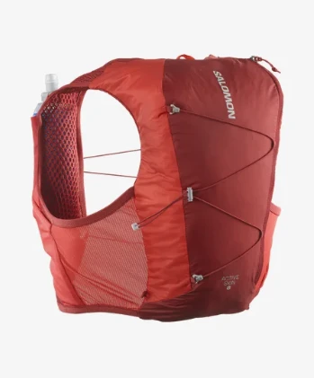 Salomon Active Skin 8 Running Vest - Red Dahlia/High Risk Red 2 Salomon Active Skin 8 Running Vest - Red Dahlia/High Risk Red - Image 2