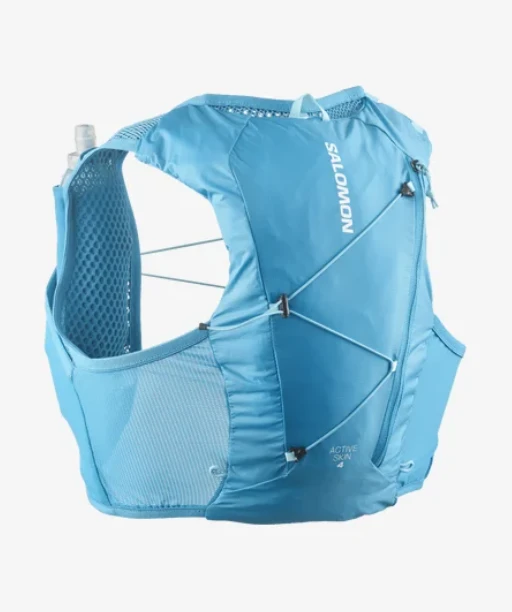 Salomon Active Skin 4 Running Vest with Flasks - Blue Danube 3 Salomon Active Skin 4 Running Vest with Flasks - Blue Danube - Image 3
