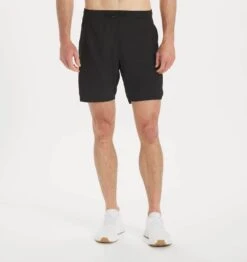Men's Performance Stride Shorts - 7.5" Quick-Dry Hybrid Athletic Short (Black)