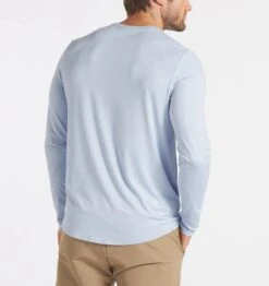Sky Blue Men's Tailored Long Sleeve Shirt with Sueded Finish -TCRunning Shop UNRL 2023 11 2811226