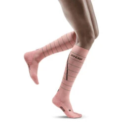 CEP Women's Reflective Compression Tall Socks (Light Rose)