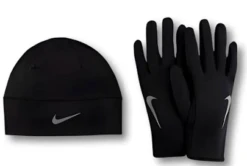 Nike Men's Run Dry Hat And Glove Set (082 - Black/Reflective Silver)