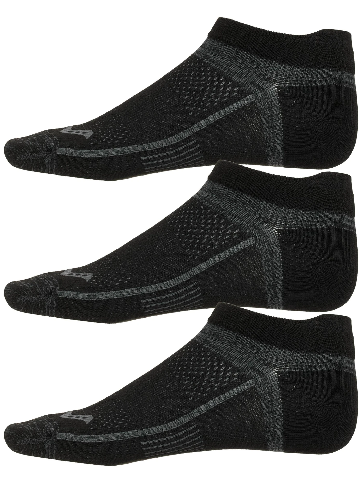 Saucony Inferno UltraLight No Show Socks 3-Pack (002 - Black) 1 Saucony Inferno UltraLight No Show Socks 3-Pack (002 - Black)