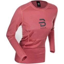 Women's Merino Wool Active Long Sleeve Base Layer - Dusty Red